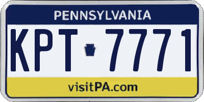 PA license plate KPT7771