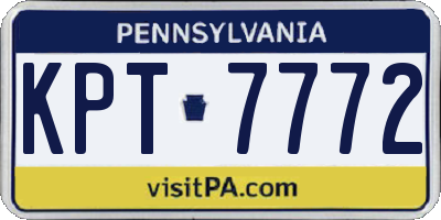 PA license plate KPT7772