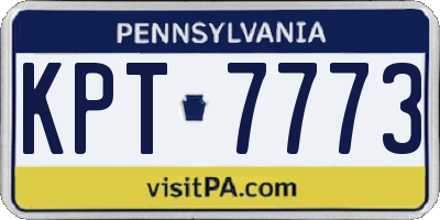PA license plate KPT7773