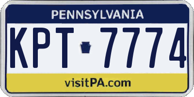PA license plate KPT7774
