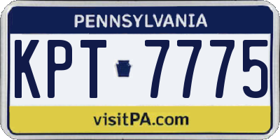 PA license plate KPT7775