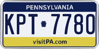 PA license plate KPT7780