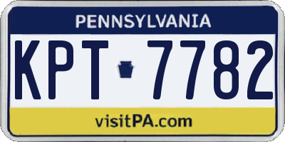 PA license plate KPT7782