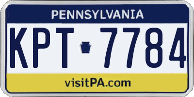 PA license plate KPT7784