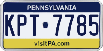 PA license plate KPT7785