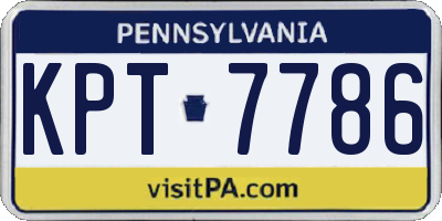 PA license plate KPT7786
