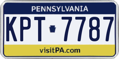 PA license plate KPT7787