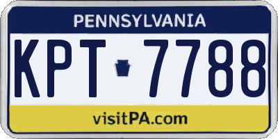 PA license plate KPT7788