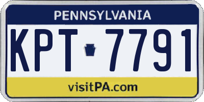 PA license plate KPT7791