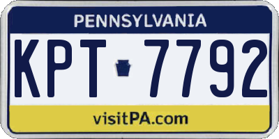 PA license plate KPT7792