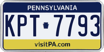 PA license plate KPT7793