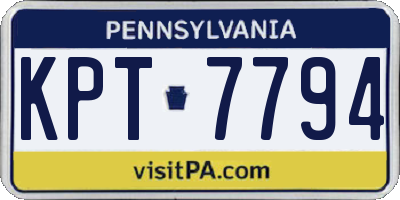PA license plate KPT7794