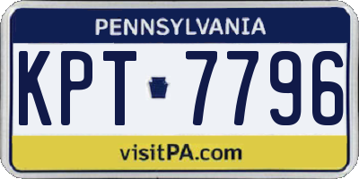 PA license plate KPT7796