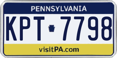 PA license plate KPT7798