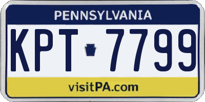 PA license plate KPT7799