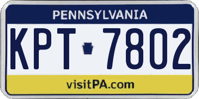 PA license plate KPT7802