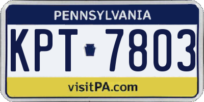 PA license plate KPT7803