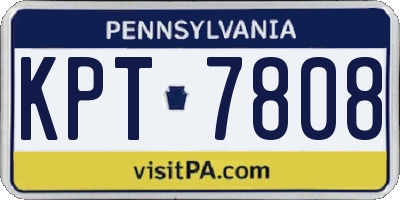 PA license plate KPT7808