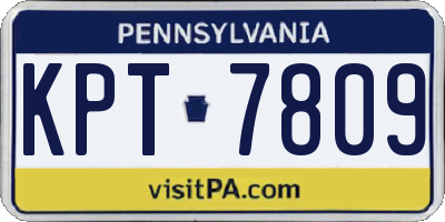 PA license plate KPT7809