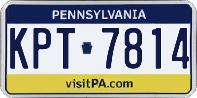 PA license plate KPT7814