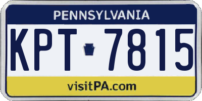 PA license plate KPT7815