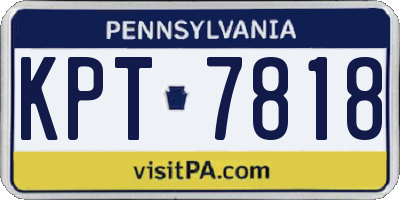 PA license plate KPT7818
