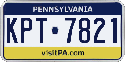 PA license plate KPT7821