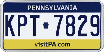 PA license plate KPT7829