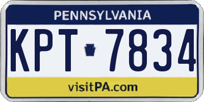 PA license plate KPT7834