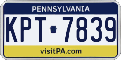 PA license plate KPT7839