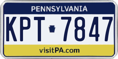 PA license plate KPT7847