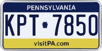 PA license plate KPT7850