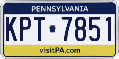PA license plate KPT7851