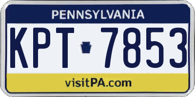 PA license plate KPT7853
