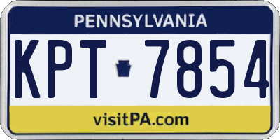 PA license plate KPT7854