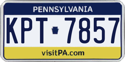 PA license plate KPT7857
