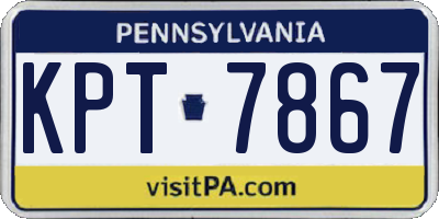 PA license plate KPT7867