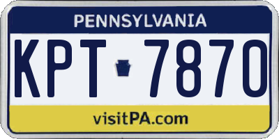 PA license plate KPT7870