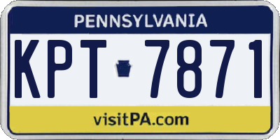 PA license plate KPT7871