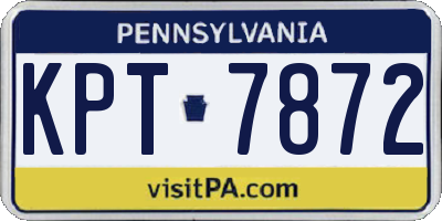 PA license plate KPT7872
