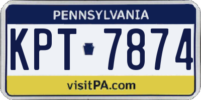 PA license plate KPT7874