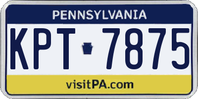 PA license plate KPT7875