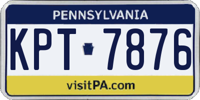 PA license plate KPT7876