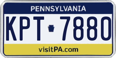 PA license plate KPT7880
