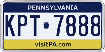 PA license plate KPT7888