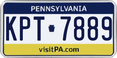 PA license plate KPT7889