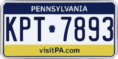 PA license plate KPT7893
