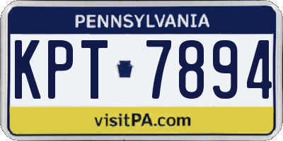PA license plate KPT7894