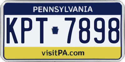 PA license plate KPT7898