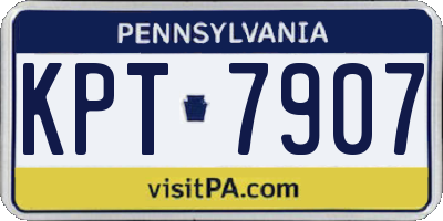 PA license plate KPT7907